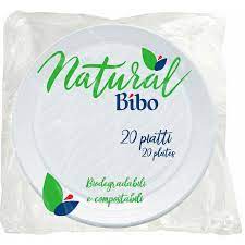 Natural Bibo dessert plates x20 Biodegradabile