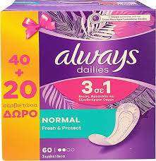 Always Dailies Fresh & Protect Normal 40+20Pcs