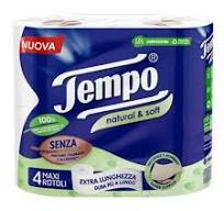 TEMPO NATURAL & SOFT TOILET PAPER X4