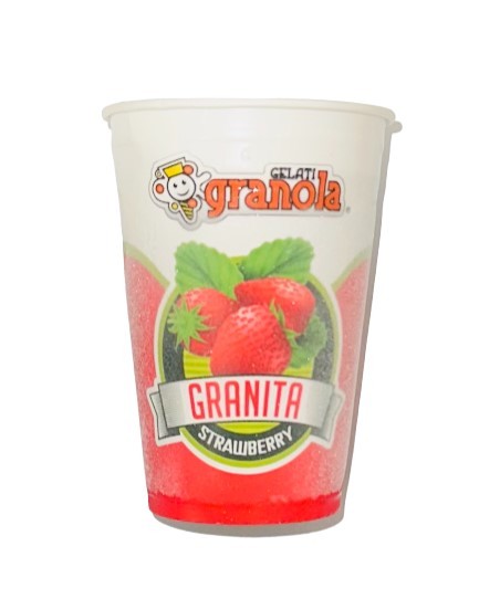 Granola strawberry granita