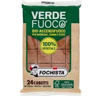 Fochista Verdefuoco Bio-Accendifuoco per Barbecue, Camini e Stufe 24 pz