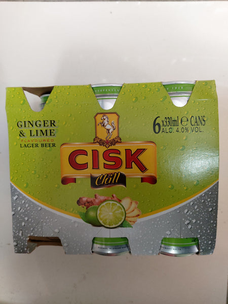 Cisk Chill Ginger & Lime x6 33ml Includes €0.60 BCRS Deposit