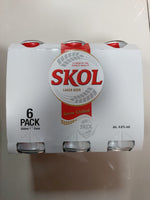 Skol beer cans x6 50cl incl 60c bcrs deposit