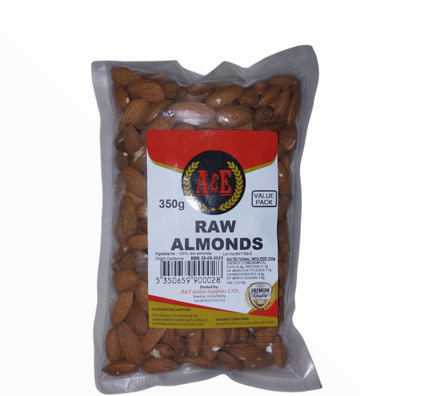 A&E Raw Almonds 350g