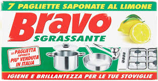 Bravo Sgrassante Pagliette Saponate Al Limone 7 Pz