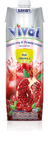 Safari Vival Cranberry and Pomegranate juice 1ltr