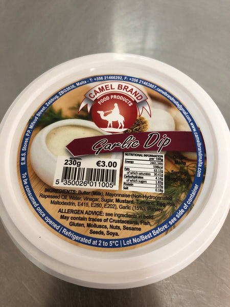 Camel brand garlic dip 230g