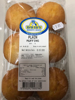 David’s bakery Plain Muffins x6