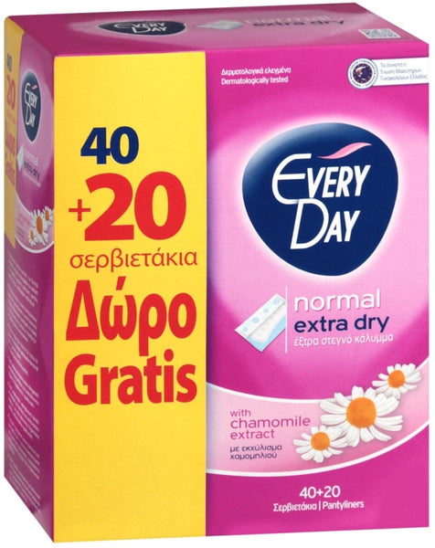 EveryDay normal extra dry pantyliners x60