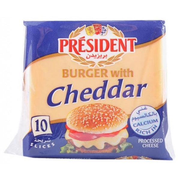 President burger cheddar cheese slices x10