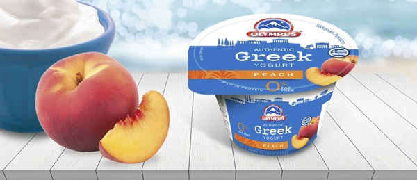 Olympus peach greek yogurt 0% fat 150g