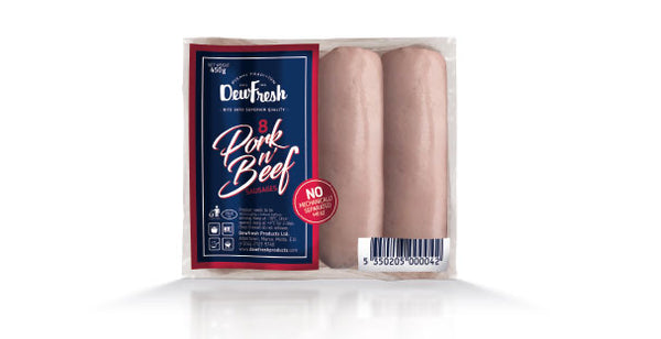 Dewfresh pork & beef sausages x8