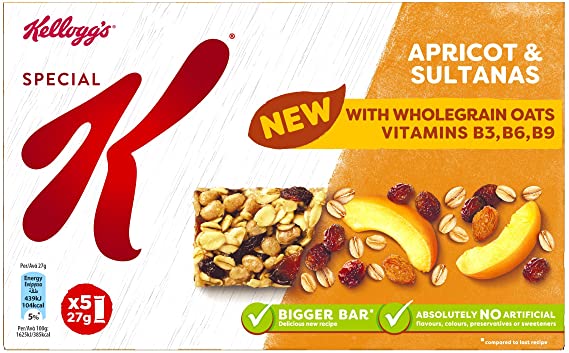 Special K oat & apricot bars 5x27g