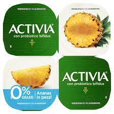 Activia Ananas in pezzi  0% yougurt 4x125g