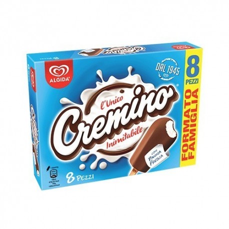 Cremino ice cream stick milk & choc x8