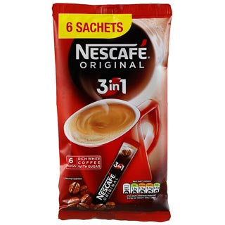 NESCAFE ORIGINAL 3 IN 1 RICH WHITE COFFEE WITH SUGAR 6X17G =102G