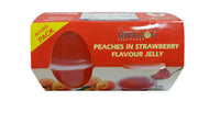 Peaches in Strawbeery Flavour Jelly 4 x 125gr