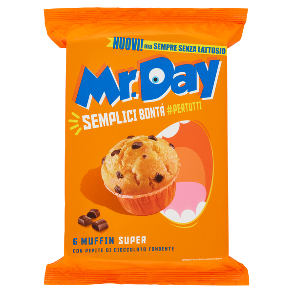 Mr Day 6 Muffin Con Pepite Di Cioccolato Fondente 252gr